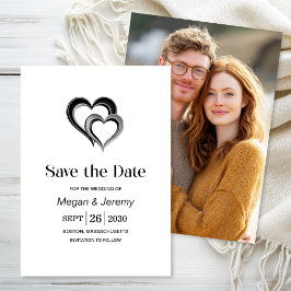 モダンブラック&シルバーハートの結婚式 セーブザデート
