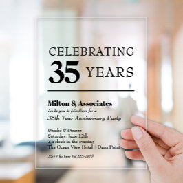 モダンブラック・ビジネス記念日 アクリル招待状