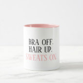 モダンブラック&ピンクおもしろい引用文 マグカップ (中央)