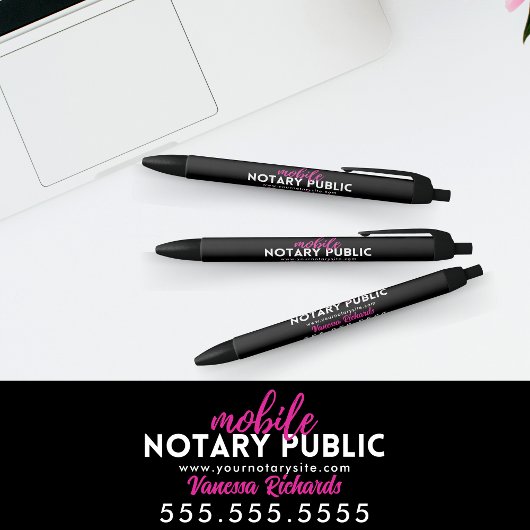 モダンブラック&ピンク公証人一般プロモーション 黒ボールペン