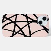 モダンブラック＆ベージュ抽象的ライン Case-Mate iPhoneケース (裏面 (横))