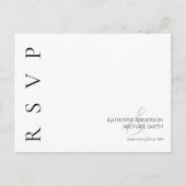 モダンブラック＆ホワイトの結婚式RSVP ポストカード (正面)