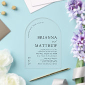 モダンブラック＆ホワイトミニマリスト結婚式 アクリル招待状 (インサイチュ (ウェディング))
