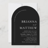 モダンブラック&ホワイトミニマリスト結婚式 招待状 (正面)