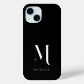 モダンブラック&ホワイト オーダーメイドモノグラム Case-Mate iPhoneケース (裏面)