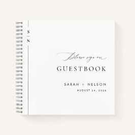 モダンブラック&ホワユニークイ結婚ズGuest Book ノートブック