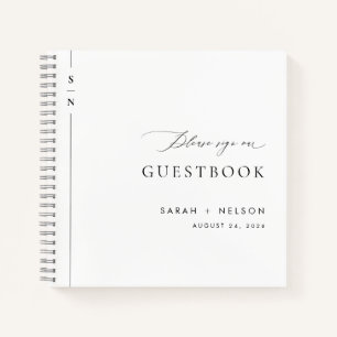 モダンブラック&ホワユニークイ結婚ズGuest Book ノートブック