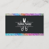 モダンブラック&レインボーグリッターサロン予約 予約カード (裏面)
