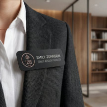 モダンブラック+ローズゴールド オーダーメイド ビジネス ロゴ 社員証