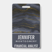 モダンブラック&金ゴールドアガテストーン抽象芸術 バッジ (Back)