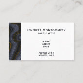 モダンブラック&金ゴールドアガテストーン抽象芸術 名刺 (裏面)