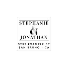 モダンブラック&金ゴールドエレガントタイポグラフィ婚約 ラバースタンプ