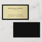 モダンブラック&金ゴールドテンプレートプロフェッショナルカスタム 名刺 (正面/裏面)