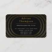 モダンブラック&金ゴールドハイエレガントロー 名刺 (裏面)