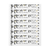 モダンブラック&金ゴールドパイン&ベリー住所 シール ラップアラウンドラベル (シート)