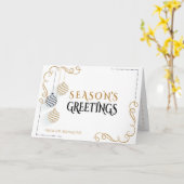 モダンブラック&金ゴールドホリミニマルディバウブル カード (黄色い花)