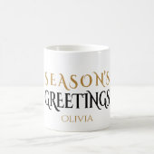 モダンブラック&金ゴールドホリミニマルディバウブル コーヒーマグカップ (中央)