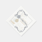 モダンブラック&金ゴールドホリミニマルディバウブル スタンダードカクテルナプキン (角)