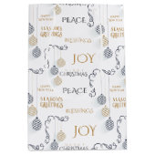 モダンブラック&金ゴールドホリミニマルディバウブル ミディアムペーパーバッグ (正面)