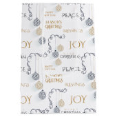 モダンブラック&金ゴールドホリミニマルディバウブル ミディアムペーパーバッグ (裏面)