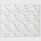 モダンブラック&金ゴールドホリミニマルディバウブル ラッピングペーパー (フラット)