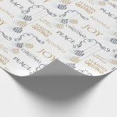 モダンブラック&金ゴールドホリミニマルディバウブル ラッピングペーパー (角)