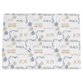 モダンブラック&金ゴールドホリミニマルディバウブル ラージペーパーバッグ (正面)