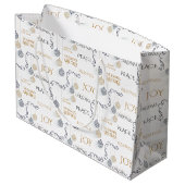 モダンブラック&金ゴールドホリミニマルディバウブル ラージペーパーバッグ (裏面アングル)