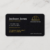 モダンブラック+金ゴールドミニマル建築懸命ハット 名刺 (裏面)