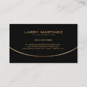 モダンブラック&金ゴールド幾何シンプルデザイン 名刺 (裏面)