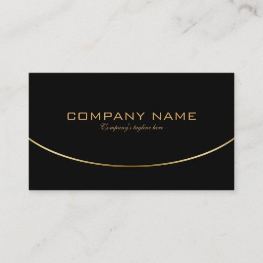 モダンブラック&金ゴールド幾何シンプルデザイン 名刺 (正面)