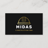 モダンブラック+金ゴールド懸命ハット建築会社 名刺 (裏面)