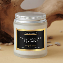 モダンブラック&金ゴールド製品包装キャンドルラベル フードラベル