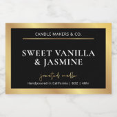 モダンブラック&金ゴールド製品包装キャンドルラベル フードラベル (シングルラベル)