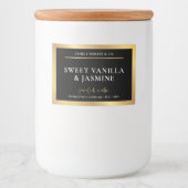 モダンブラック&金ゴールド製品包装キャンドルラベル フードラベル (正面)