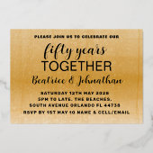 モダンブラック&金ゴールド50結婚周年 箔招待状 (裏面)