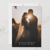 モダンブラック 3枚の写真で魅せる ミニマルな招待状 セーブザデート (裏面)