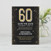 モダンブラック 60歳の誕生日 セーブザデート (スタンド正面)