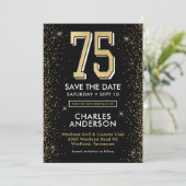 モダンブラック 75歳の誕生日 セーブザデート (スタンド正面)