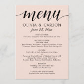 モダンブラッシュとブラックスクリプトの結婚式 メニュー (正面)