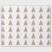 モダンブラッシュクリスマスツリー - 個人名入りホリデーギフト ラッピングペーパー (フラット)