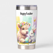 モダンブラッシュストロークイースターハイランドカウズ20oz 保温保冷タンブラー (背面)