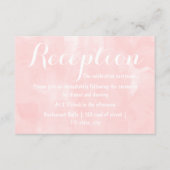 モダンブラッシュピンクの水彩画ウェディングレセプション エンクロージャーカード (正面)