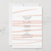 モダンブラッシュピンクライン抽象アート ブライダルシャワー 招待状 (正面)