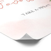 モダンブラッシュピンク フラワーロゴ ゴールド ボヘミアンフェイバーズサイン ポスター (角)