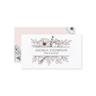 モダンブラッシュピンク　フラワー　名刺