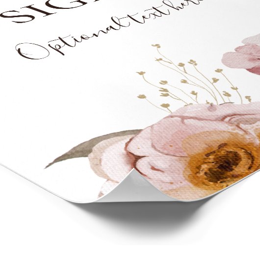 モダンブラッシュフラワル | カードとギフトカスタム ポスター (角)