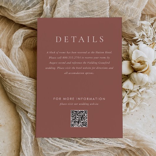 モダンブラッシュブラウン モノグラム アーストーン ウェディング エンクロージャーカード