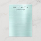 モダンブラッシュメタルアクアイヤリングディスカード 名刺 (正面)