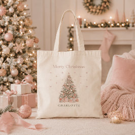 モダンブラッシュ クリスマスツリー オリジナル ホリデー トートバッグ